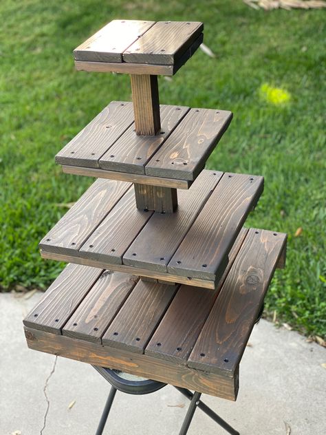 Rustic Wedding Cupcake Display Diy, Dessert Tower Diy, Diy Rustic Cupcake Stand Display, Wooden Cake And Cupcake Stand, Diy Wood Dessert Stand, Cupcake Buffet Wedding, 3 Tier Cupcake Stand Diy Rustic Wood, Diy Rustic Cupcake Stand, Wooden Cupcake Display