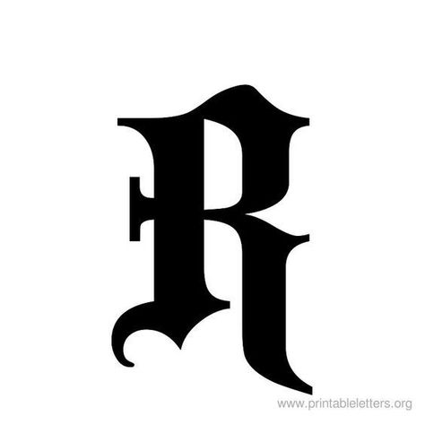 Alphabet Design Fonts, Letter R Tattoo, Gothic Alphabet, Stencil Logo, Old English Letters, The Letter R, Gothic Lettering, Gothic Font, English Font