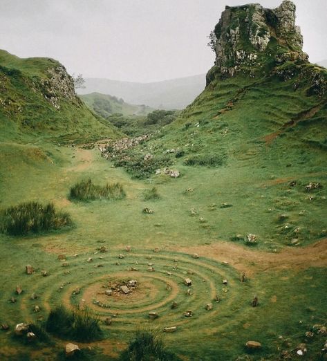 Summer in Scotland 🌿 Isle of Skye, Scotland, Courtesy of @filippaedghill #slowroads Moss Green Aesthetic, Druid Temple, Druids Temple, The Green Book, Ancestral Art, Ireland Houses, Scotland Aesthetic, Scotland Nature, Ireland Aesthetic