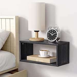 Adowes Floating Nightstand 2 Tier Modern Wood Nightstand for Wall Minimalist Floating Bedside Tables Bedroom Side Table Bedside Shelf Small Night Stand Black Floating Bedside Tables, Bedside Tables Bedroom, Small Night Stand, Bedroom Side Table, Minimalist Nightstand, Floating Bedside Table, Desktop Bookshelf, Shelf Nightstand, Bedside Shelf