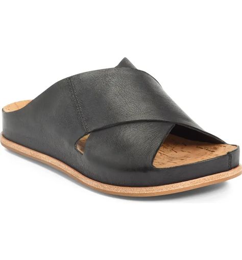 Kork-Ease® Tutsi Slide Sandal (Women) | Nordstrom Black Dress Sandals, High Arches, Supportive Sandals, Orthopedic Sandals, Comfortable Walking Shoes, Walking Sandals, Wide Width Shoes, Womens Summer Shoes, Comfy Shoes