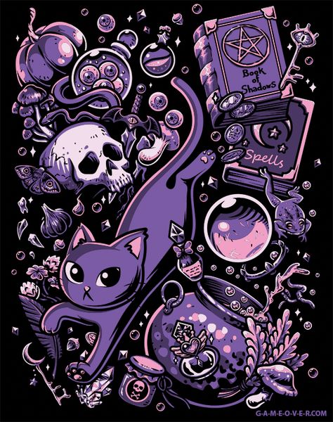 Witch Wallpaper, Pastel Goth Art, Halloween Wallpaper Backgrounds, Witch Stuff, Goth Wallpaper, Cocoppa Wallpaper, Witchy Wallpaper, Kawaii Wallpaper, Creepy Cute