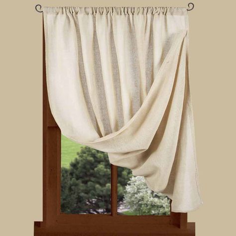 Heirloom : Home Collections by Raghu, Wholesale Home Decor Cortinas Rusticas Ideas, Prairie Curtains, Country Kitchen Curtains, Primitive Curtains, Country Style Curtains, Color Room, Primitive Homes, Diy Shades, Farmhouse Curtains