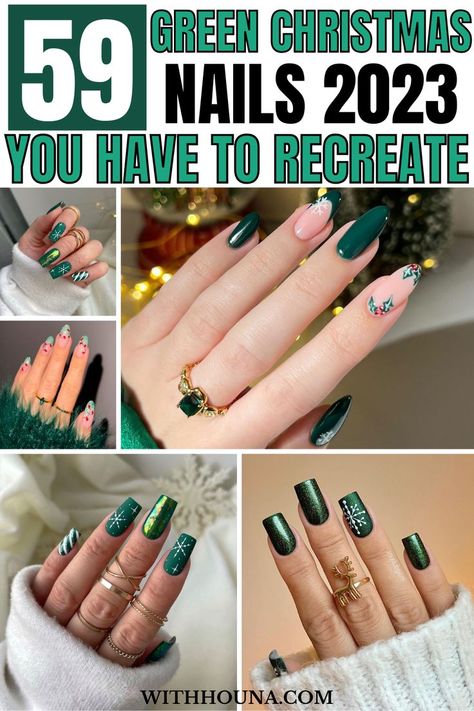 Christmas is finally here and if you're looking for the best green Christmas nails to upgrade your Christmas nails? These green Christmas nail designs are going to help you take your green nails for Christmas to the next level. Thus, we’ve got you everything from green Christmas nail designs, red and green Christmas nails, green Christmas nail ideas, emerald green Christmas nails, dark green Christmas nails, green Christmas nails holidays, and so much more. Christmas Nails 2023 Short Green, Dec Nails 2023, Christmas Nails Trendy 2023, Sns Green Nail Colors, Nail Designs For Short Nails Green, Christmas Nails Forest Green, Christmas Green Nail Polish, Green Ombre Christmas Nails, Green Gel Christmas Nails