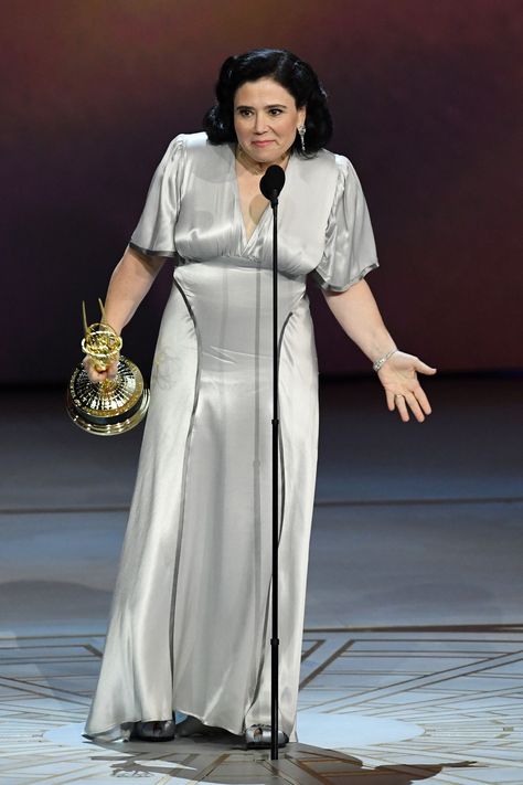 "Mrs. Maisel's" Alex Borstein Just Rewore Her Wedding Dress from Marriage to Ex-Husband to the Emmys, FYI- Cosmopolitan.com Alex Borstein, Marvelous Mrs Maisel, Mrs Maisel, The Emmys, Women Humor, Emmy Awards, Ex Husbands, American Actress, Short Sleeve Dresses