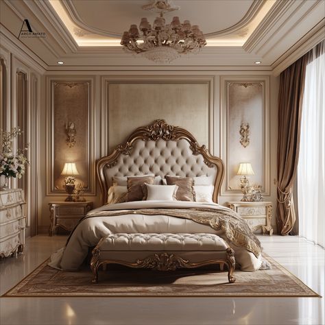 #bedroom#Luxury royal bedroom Royal Bedroom Design, Royal Decor, Bedroom Castle, Luxury Bedroom Sets, Tattoo Modern, Royal Bedroom, Acrylic Rangoli, Bedroom Interior Design Luxury, Luxury Bedroom Design