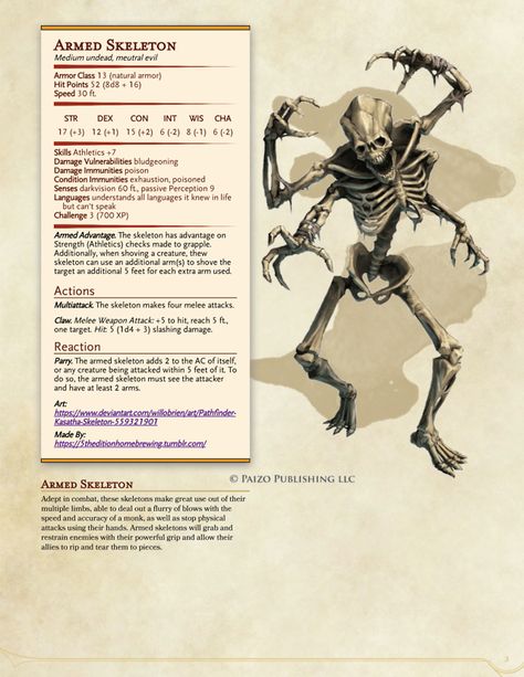 5theditionhomebrewing:  Here’s some undead. Going... 5e Monsters, Dnd Monster, Dungeons And Dragons Races, Dnd Stats, Dnd Campaign, Dnd Races, Dungeon Master's Guide, Dungeons And Dragons 5e, Dungeons And Dragons Classes