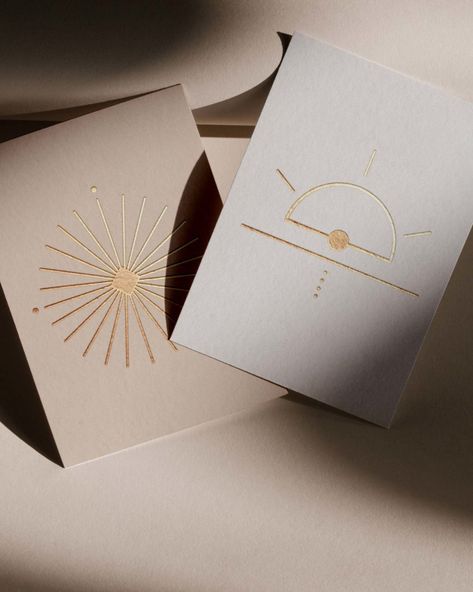 Gold Card Design, Sun Moon Design, Identity Illustration, Foil Letterpress, Beauty House, Pearl Logo, Boho Brand, Moon Logo, Sun Illustration