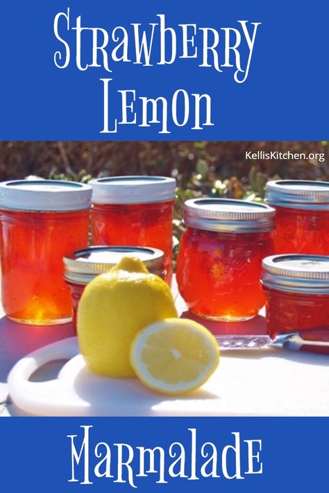 Strawberry Marmalade Recipe, Strawberry Marmalade, Lemon Jam, Marmalade Jam, Lemon Marmalade, Can Jam, Marmalade Recipe, Jam Recipes Homemade, Canning Jam