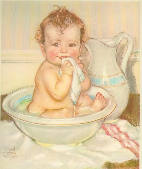 Vintage Children art prints by Maud Tousey Fangel (from the very early 1930s) Baby Illustration, Baby Images, Images Vintage, Children Images, Baby Art, Vintage Greeting Cards, Kids Poster, Childrens Illustrations, Childrens Art