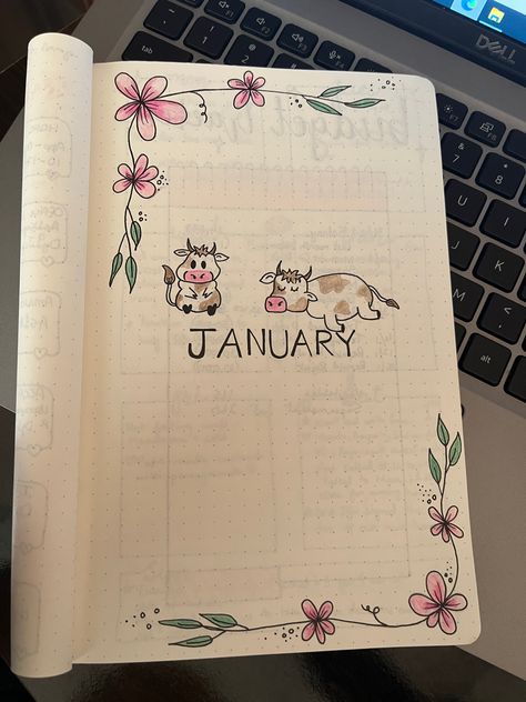 A creative cover page idea something related to cute soft aesthetic for your Journals ! Journal Aesthetic Cover Page, Journal Cover Page Aesthetic, Creative Cover Page, Journal Aesthetic Cover, Aesthetic Cover Page, January Cover Page, Cute Soft Aesthetic, Page Aesthetic, Journal Cover Page