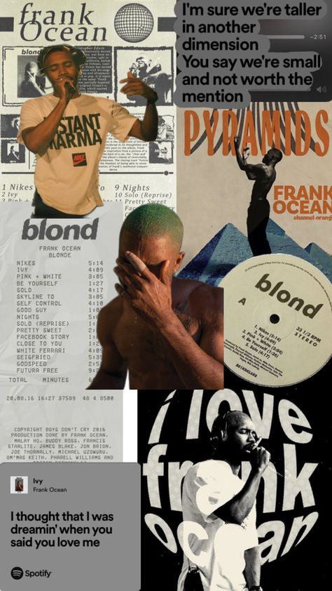 Frank Ocean Music, Lack Of Intimacy, Frank Ocean Wallpaper, Frank Ocean Poster, Ocean Music, His New Girlfriend, Tyler The Creator Wallpaper, Ocean Backgrounds, Music Poster Ideas