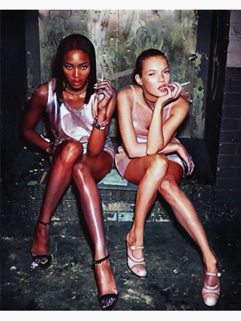 "NAOMI CAMPBELL AND KATE MOSS  " Sticker for Sale by SHANEDSN Kate Moss 90s Aesthetic, Kate Moss And Naomi Campbell, Kate Moss And Naomi, Kate Moss 90s, Dirty Room, Famous Lifestyle, 90s Fits, Moss Art, Quirky Art