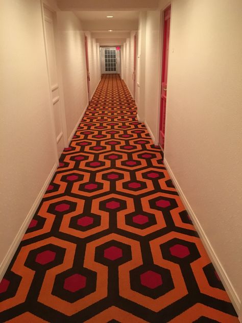 Hallway at the Parker hotel in Palm Springs, California, with carpeting inspired by The Shining. Stanley Kubrick The Shining, Micheline Pitt, Palm Springs Hotels, My Own Private Idaho, Parker Palm Springs, Overlook Hotel, Palm Springs California, Stanley Kubrick, The Shining