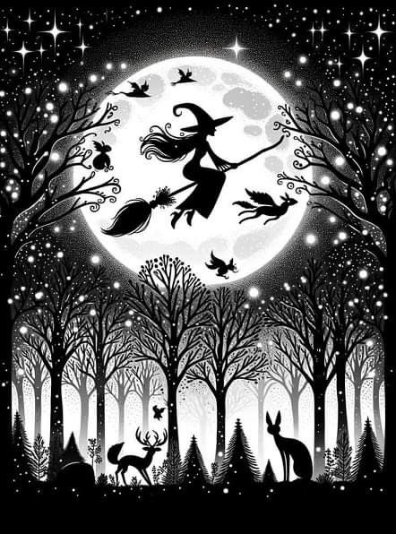 Iphone Halloween Wallpaper, Witch Flying, Witch Silhouette, Autumn Witch, Halloween Facts, Night Flight, Silhouette Painting, Witchy Wallpaper, Halloween Artwork