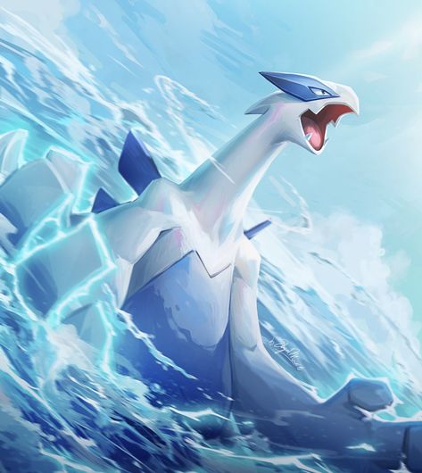 Lugia Wallpaper Iphone, Lugia Pokemon Art, Shiny Lugia, Lugia Art, Skyrim Dragons, Lugia Pokemon, Pokemon Lugia, Kartu Pokemon, Pokemon Mewtwo