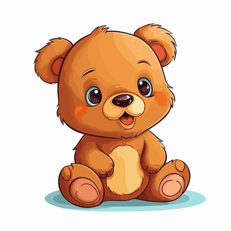 Vector cute baby bear cartoon animal ill... | Premium Vector #Freepik #vector #animals #bear #teddy #teddy-bear Bear Cartoon Drawing, Teddy Cartoon, Teddy Bear Vector, Teddy Bear Illustration, Cartoon Teddy Bear, Teddy Teddy, Vector Animals, Teddy Bear Cartoon, Ktm Rc