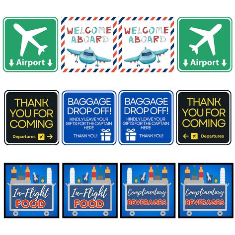 Airport Theme Party, Airplane Themed Party, Airplane Birthday Decorations, Airplane Party Decorations, Airport Theme, Pilot Party, Aviation Party, Pilots Birthday, Captain Gifts