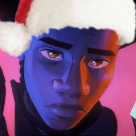 Spiderverse Christmas Pfp, Miles Morales Christmas, Miles Prowler, Prowler Miles, Miles 42, Spiderman Atsv, Miles Spiderman, Christmas Pfp, Miles Morales Spiderman