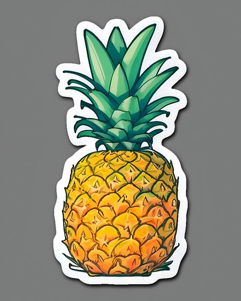 Drawing Fruits, Cooking Stickers, Pineapple Printable, Cartoon Cake, Nature Stickers, Tumblr Stickers, Black Background Wallpaper, Scrapbook Stickers Printable, Handmade Sticker