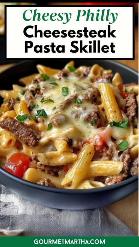 the ultimate comfort food mashup, blending tender beef, sautéed peppers, onions, and gooey cheese with hearty pasta. This one-pan dish is perfect for busy weeknights or a cozy family dinner.

Need dinner ideas? Save this recipe now

#PhillyCheesesteakPasta #OnePanMeals #ComfortFood #EasyDinner #CheesyRecipes #WeeknightMeals #SkilletDinners #PastaLovers #BeefRecipes #FamilyFavorites Cheesesteak Recipes Easy, Philly Cheese Steak Pasta, Philadelphia Sandwich, Philly Cheesesteak Skillet, Cheesesteak Skillet, Philly Cheesesteak Pasta, Sautéed Peppers, Cheesesteak Pasta, Steak And Cheese