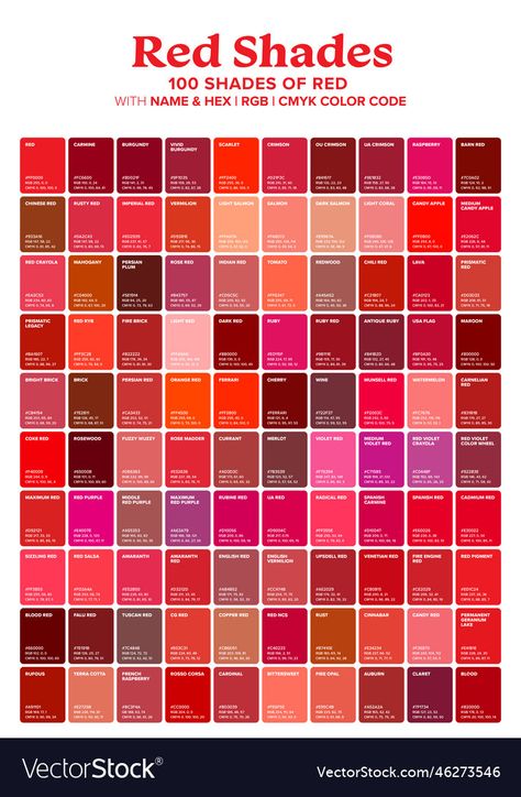 Red Color Wheel, Types Of Red Color Shades, Pantone Red Color Palettes, Types Of Red Color, Pantone Red Shades, Red Pallet Color, Red Shades Colour Palettes, Red Pallete Color, Red Palette Color