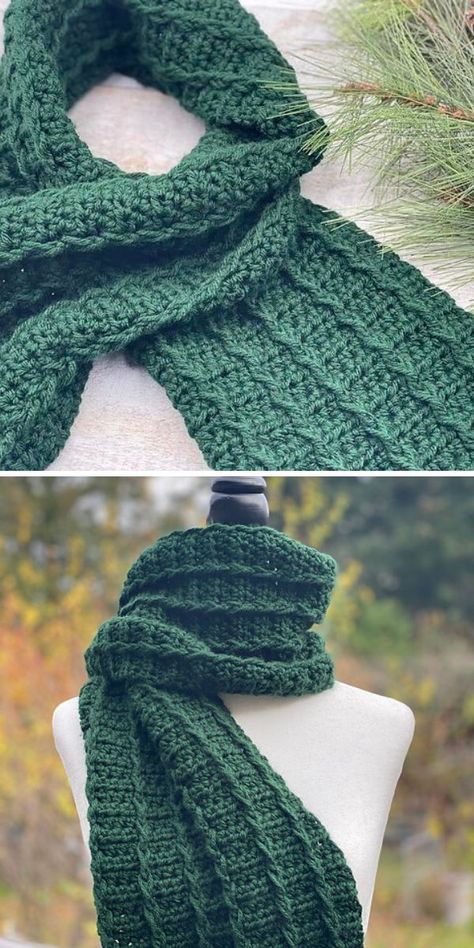 Crocheted Winter Scarf, Crocheted Winter Scarves, Cozy Crochet Scarf Pattern, Pretty Crochet Scarf Pattern Free, Free Chunky Scarf Crochet Pattern, Large Crochet Scarf, Free Crocheted Scarf Patterns, Crochet Scarf Free Patterns, Men's Scarf Crochet Pattern Free