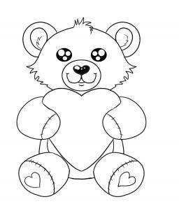 How to Draw a Valentines Day Heart Bear, Step by Step, Valentines, Seasonal Valentines Day Drawings, Teddy Bear Coloring Pages, Teddy Bear Drawing, Valentines Day Drawing, Teddy Bears Valentines, Valentine Coloring Pages, Preschool Coloring Pages, Clip Art Library, Valentines Day Coloring