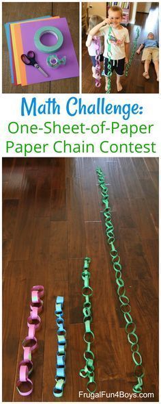 Awesome STEM challenge for kids! What is the longest paper chain you can make with one piece of paper? Stem Club, Kindergarten Stem, Elementary Stem Activities, Easy Stem, Summer Stem, School Age Activities, Steam Ideas, Stem Elementary, Christmas Stem