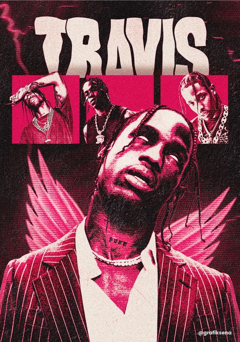 Travis Scott Prints, Travis Scott Poster Vintage, Music Artist Poster Design, Rapper Poster Design, Future Rapper Poster, Travis Scott Poster Design, Graphic Design Food Poster, Travis Scott Aesthetic Poster, Graphic Poster Art Aesthetic