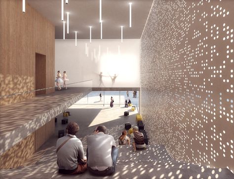 Mosque Design, Music And Dance, Architecture Design Concept, Museum Architecture, Architecture Rendering, Dance Hall, Light Architecture, Architecture Presentation, School Architecture