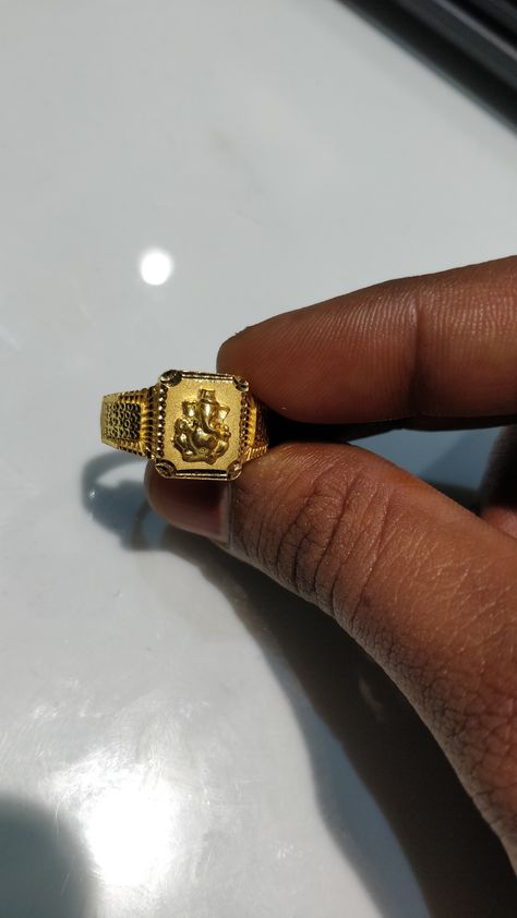 Ganesha Rings For Men, Vinayaka Rings For Men Gold, Ganesh Rings For Men, Ganesh Rings For Men Gold, Men's Rings Gold Indian, Gents Ring Design, Gents Gold Ring, Dad Ring, Couple Rings Gold