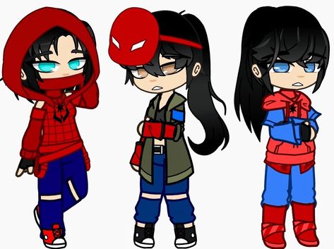 Gacha Spiderman Outfit Base, Gacha Club Spiderman Outfit, Gacha Superhero Outfits, Spider Man Gacha Club, Spiderman Outfit, Nendoroid Anime, Super Hero Outfits, Club Outfit Ideas, Anime Base