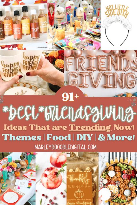 Throw the ultimate Friendsgiving with 91+ creative ideas! Find DIY decorations, party themes, and fun games like charades and bingo. Plus, get delicious food and drink ideas to make your Friendsgiving unforgettable! Friend Game Night Food, Taco Friendsgiving, Friendsgiving Dress Up Theme Ideas, Friendsgiving Theme Ideas Food, Flannel And Friends Friendsgiving, Friendsgiving Gifts Ideas Diy, Friendsgiving Fun Ideas, Friendsgiving Food Theme Ideas, Friendsgiving Party Ideas Decorations