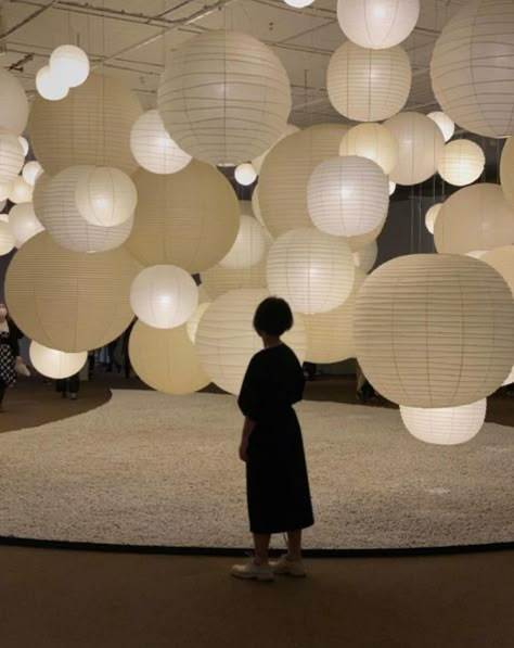 Paper Lantern Room Decor, Paper Lantern Ceiling, Giant Lamp, Paper Lanterns Decor, Paper Ceiling Light, Lantern Installation, Rice Paper Lamp Bedroom, Paper Lantern Installation, Hanging Lanterns Paper Lantern Store