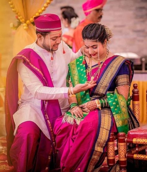 Saptapadi Dress For Men, Vaidik Marriage Dress, Saptpadi Couple Look, Saptapadi Look For Bride And Groom, Maharashtrian Bride And Groom Outfits, Maharashtrian Groom Outfit Wedding, Marathi Bride And Groom Outfits, Marathi Groom, Marriage Video