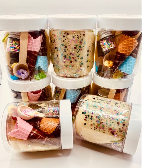 Ice Cream Play Dough Jar! Scoop some super squishy play dough into fun-size waffle cones! Includes candy toppings and sprinkles! Playdough Kits, Fun Size, Waffle Cones, Play Doh, Third Birthday, Sensory Bins, Celebration Party, Sprinkles, Kids Party