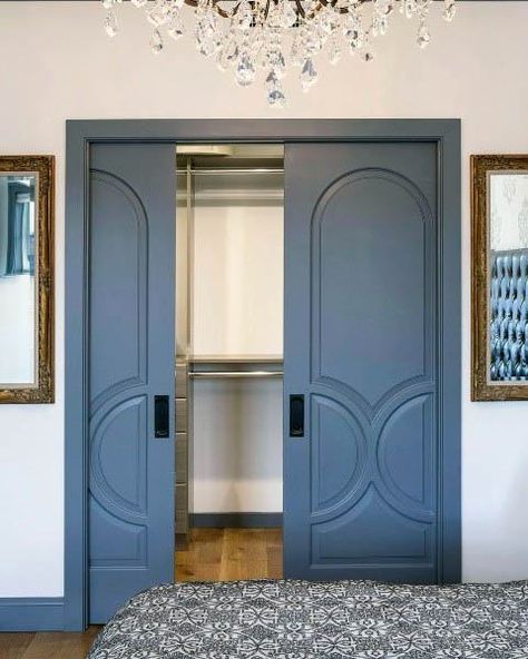 Top 50 Best Closet Door Ideas - Unique Interior Design Ideas Luxury Closet Doors, Unique Closet Door, Closet Door Alternative, Closet Door Ideas, Door Alternatives, Unique Closet, Window Treatments Ideas, Double Sliding Barn Doors, Closet Door Makeover