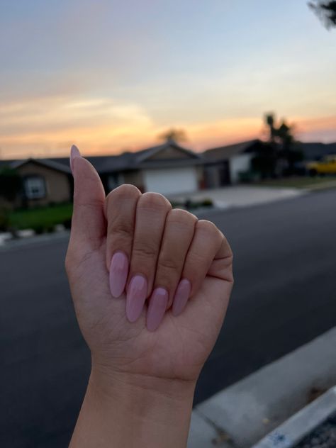 Pink Jelly Nails Acrylic Almond, King Almond Nails, Plain Long Almond Nails, Poly Gel Almond Nails, Nailpolish Aesthetic, Jelly Pink Nails, Long Almond Nails, Almond Shape Nails, Polygel Nails