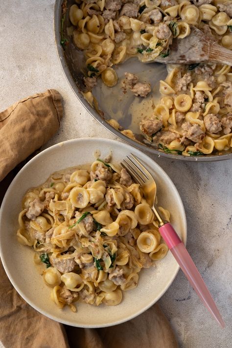 Orecchiette Pasta Recipe Orrechiette Pasta, Orecchiette Pasta Recipes, Easy Summer Pasta, Pasta With Italian Sausage, Orecchiette Recipes, Italian Sausage Recipe, Summer Pasta Dishes, Cooking For Dummies, Italian Sausage Pasta