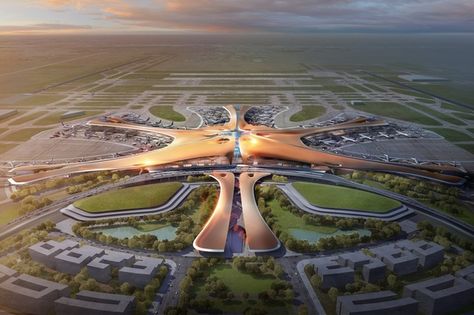 The proposed Beijing Daxing Airport is set to become the largest airport in the world.-SR Zaha Hadid Design, Airport Terminal, Airport Design, Airports Terminal, Santiago Calatrava, Famous Buildings, Zaha Hadid Architects, Famous Architects, Zaha Hadid