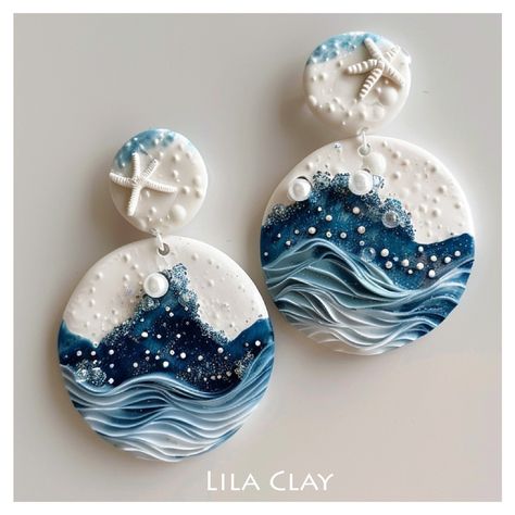 LILA SUMMER COLLECTION  Dive into summer style with our handcrafted beach clay earrings, designed for those who cherish the sun, sand, and sea. Each pair is meticulously crafted to capture the essence of coastal beauty, making them the ideal accessory for beach enthusiasts and ocean lovers alike. *Please note that the actual colors of the product may vary slightly from the listing photos. I strive to accurately depict the true color in the pictures. *Since each item is handmade, there may be min Clay Extruder, Sea Earrings, Ocean Earrings, Polymer Clay Jewelry Diy, Earrings Summer, Summer Earrings, Pottery Crafts, Clay Jewelry Diy, Earrings Polymer Clay