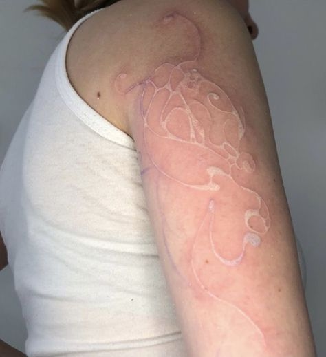 White Cybersigilism Tattoo, Scarification Tattoo Ideas, Vietnamese Tattoo, White Ink Tattoo, Sick Tattoo, Aesthetic Tattoo, Dream Tattoos, White Tattoo, Nailed It