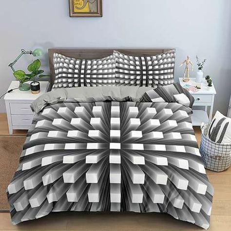 Queen Size Comforter Sets, Geometric Duvet Cover, 3d Bedding, Queen Size Comforter, King Size Comforters, Luxury Quilts, King Size Bedding Sets, Twin Bed Sets, Bed Sets