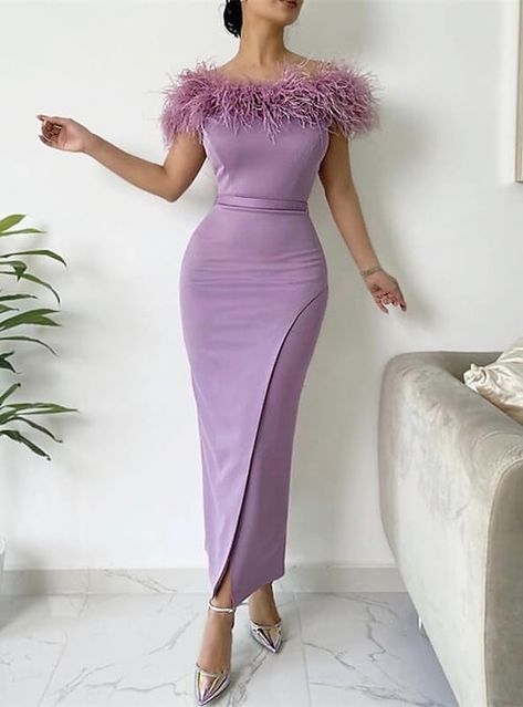 Dresses With Feathers, Dress With Feathers, Cheap Bridesmaid Dresses Online, Midi Bridesmaid Dress, Classy Gowns, Chic Dress Classy, Dinner Dress Classy, Afrikaanse Mode, Women Dresses Classy