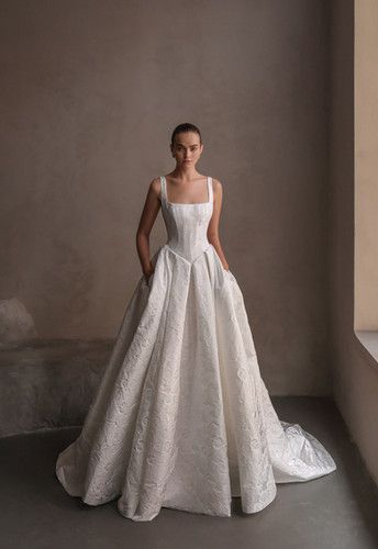 Wedding Dress Garden Wedding, Wona Wedding Dress, A Line Ballgown Wedding Dress, Elegant Spring Wedding Dress, Tom Sebastien Wedding Dress, Petal Wedding Dress, French Wedding Dress, Winter Wedding Gowns, Plain Wedding Dress