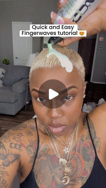 Las Vegas MakeupArtist on Instagram: "“Quick & Easy Finger Waves Tutorial 😍 SLAY OR NAY?" How To Do Finger Waves, Easy Finger Waves, Finger Waves Black Hair, Finger Waves Natural Hair, Finger Waves Tutorial, Black Pixie Cut, Finger Waves Short Hair, Blue Fingers, Waves Haircut