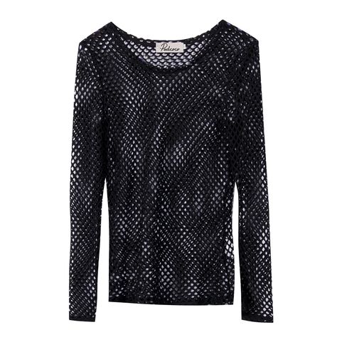 Arrives by Tue, Oct 17 Buy Springcmy Women Mesh Fishnet Long Sleeve Blouse Top T-Shirt Bikini Cover Up at Walmart.com Fishnet Long Sleeve, Gothic Casual, Party Wear For Women, Villain Era, Long Sleeve Layering, Sheer Mesh Top, Casual Goth, Fishnet Top, Dr Wardrobe