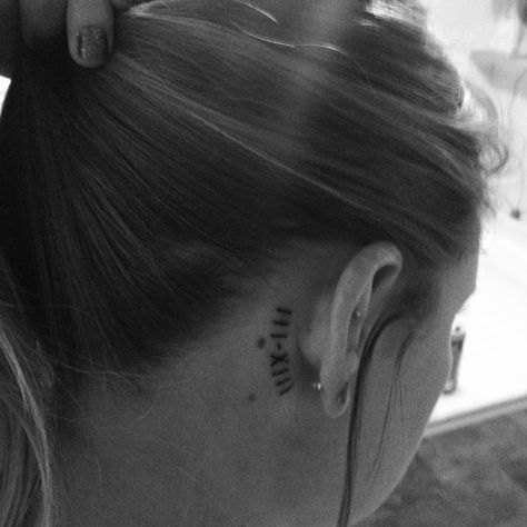 roman numerals #tattoo Mayan Numbers, Roman Numerals Tattoo, Numerals Tattoo, Roman Numbers Tattoo, Anniversary Tattoo, Roman Numeral Tattoo, Numeral Tattoo, Internet World, Tattoo Behind Ear