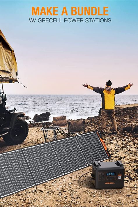 200W Portable Solar Panel for Power Station Generator, 12V/24V Flexible Foldable Solar Panel Kit Lightweight High-Efficiency Solar Charger Power Backup for Outdoor Van Camper Boat Caravan Off-Grid Grid Ideas, Camper Boat, Van Camper, Portable Solar Panels, Solar Panel Kits, Solar Charger, Power Station, Off Grid, Solar Panel